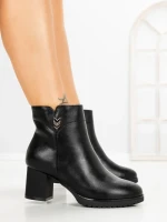 Botine cu Toc Gros 6AH33 BLACK | MEI