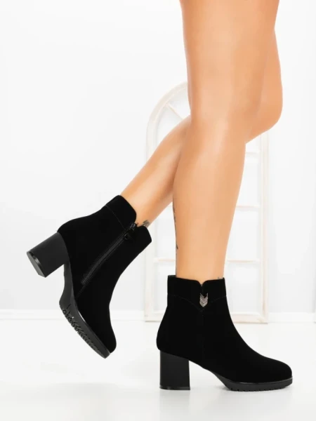 Botine cu Toc Gros 6AH33 BLACK | MEI