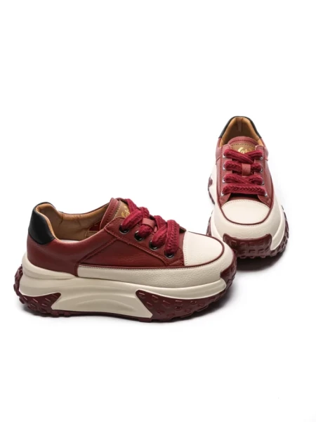 Pantofi Sport Dama din piele naturala KM9071-2 RED | ADVANCER