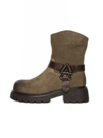 Ghete Dama din piele naturala 10856-2 KHAKI | ADVANCER