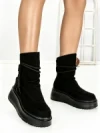 Ghete Dama din piele naturala 6ZP10 BLACK | PANTOFUL