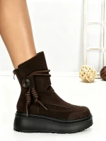 Ghete Dama din piele naturala 6ZP10 BROWN | PANTOFUL