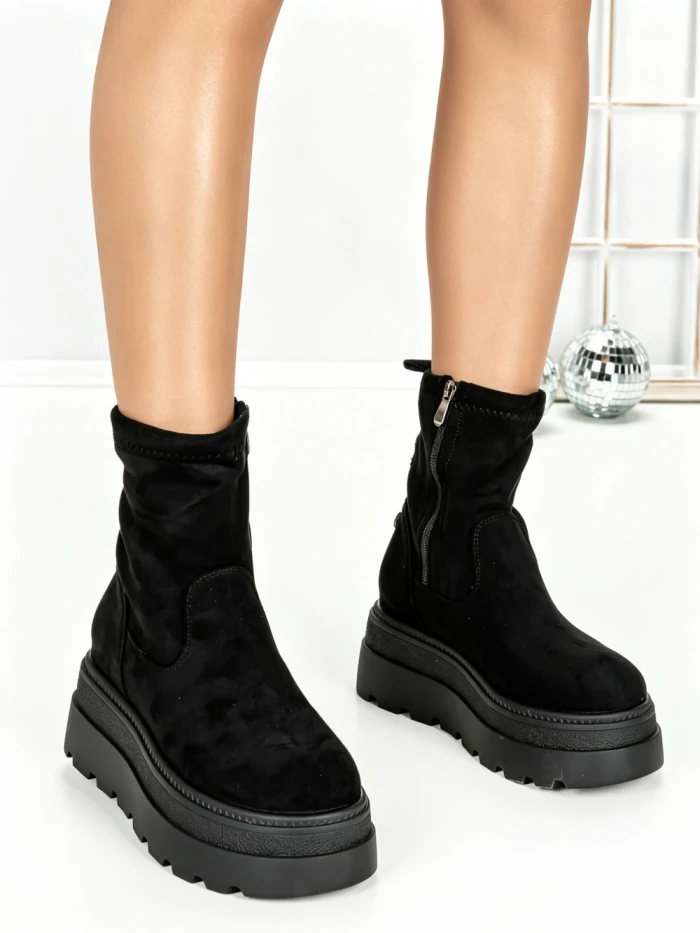 Ghete Dama cu Platforma 68WL35 BLACK | MEI
