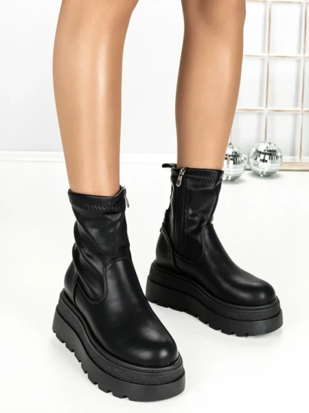 Ghete Dama cu Platforma 68WL35 BLACK | MEI