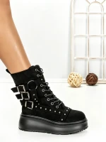 Ghete Dama cu Platforma 6ZP6 BLACK | MEI