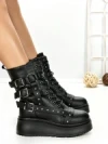 Ghete Dama cu Platforma 6ZP6 BLACK | MEI