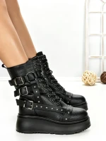 Ghete Dama cu Platforma 6ZP6 BLACK | MEI