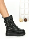 Ghete Dama cu Platforma 6ZP6 BLACK | MEI