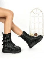 Ghete Dama cu Platforma 6ZP6 BLACK | MEI