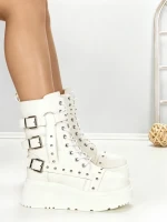 Ghete Dama cu Platforma 6ZP6 WHITE | MEI