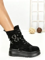 Ghete Dama cu Platforma 6ZP8 BLACK | MEI