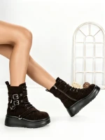 Ghete Dama cu Platforma 6ZP8 BROWN | MEI