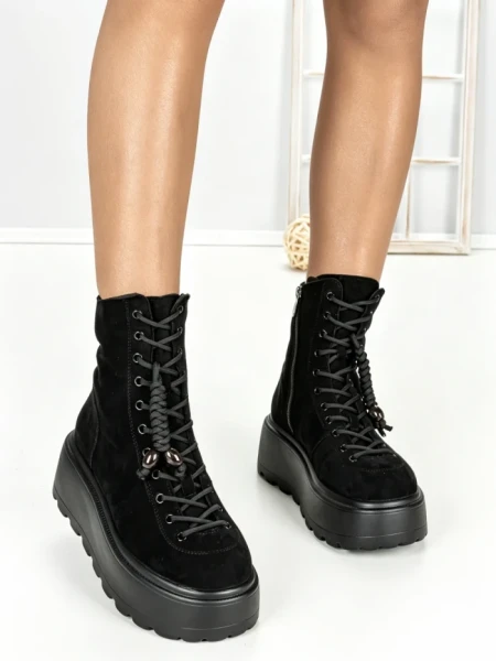 Ghete Dama cu Platforma 68WL37 BLACK | MEI