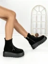 Ghete Dama cu Platforma 68WL37 BLACK | MEI