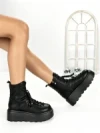 Ghete Dama cu Platforma 68WL37 BLACK | MEI