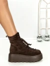 Ghete Dama cu Platforma 68WL37 DARK BROWN | MEI