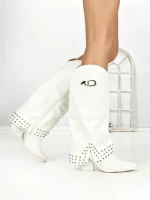 Cizme Dama cu Toc 6AH22 WHITE | MEI