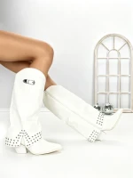 Cizme Dama cu Toc 6AH22 WHITE | MEI