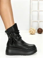Ghete Dama cu Platforma 6ZP11 BLACK | MEI