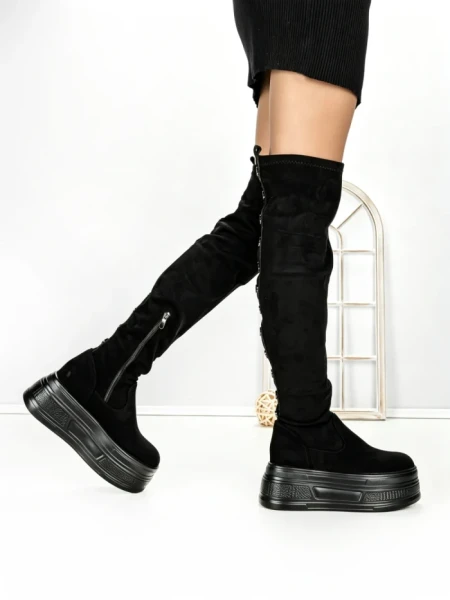 Cizme Dama cu Platforma 68WL27 BLACK | MEI