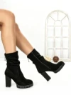Botine cu Toc Gros 6AH37 BLACK | MEI