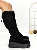 Cizme Dama cu Platforma 68WL25 BLACK | MEI