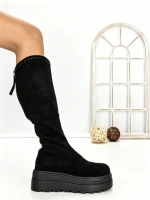 Cizme Dama cu Platforma 68WL25 BLACK | MEI