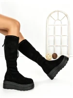 Cizme Dama cu Platforma 68WL25 BLACK | MEI