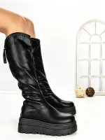 Cizme Dama cu Platforma 68WL25 BLACK | MEI