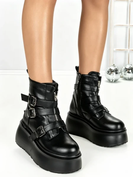 Ghete Dama cu Platforma 56WL13 BLACK | MEI