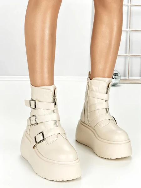 Ghete Dama cu Platforma 56WL13 BEIGE | MEI