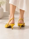 Pantofi cu Toc mic K726 YELLOW | ABLOOM