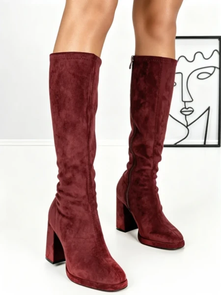 Cizme Dama cu Toc 6GS1 WINE | MEI