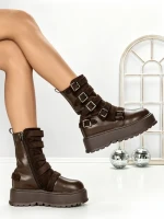 Ghete Dama cu Platforma 56WL2 DARK BROWN | MEI