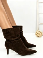 Botine cu Toc Subtire 6GS35 BROWN | MEI