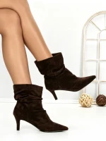 Botine cu Toc Subtire 6GS35 BROWN | MEI