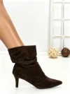 Botine cu Toc Subtire 6GS35 BROWN | MEI