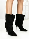 Botine cu Toc Subtire 6XKK3 BLACK | MEI