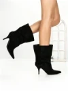 Botine cu Toc Subtire 6XKK3 BLACK | MEI