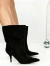 Botine cu Toc Subtire 6XKK3 BLACK | MEI