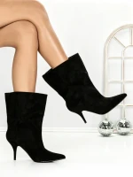 Botine cu Toc Subtire 6XKK3 BLACK | MEI