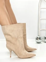 Botine cu Toc Subtire 6XKK3 BEIGE | MEI