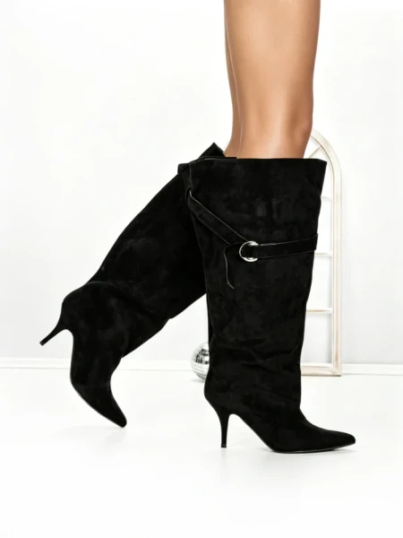 Cizme Dama cu Toc 6XKK5 BLACK | MEI