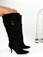 Cizme Dama cu Toc 6XKK5 BLACK | MEI