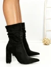 Botine cu Toc Gros 6XKK2 BLACK | MEI
