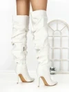Cizme Dama cu Toc 6XKK10 WHITE | MEI