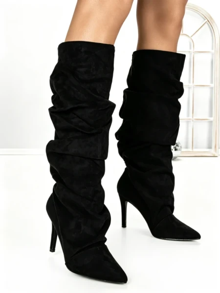 Cizme Dama cu Toc 6XKK9 BLACK | MEI
