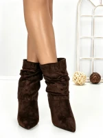 Botine cu Toc Subtire 6GS18 DARK BROWN | MEI