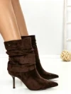 Botine cu Toc Subtire 6GS18 DARK BROWN | MEI