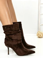 Botine cu Toc Subtire 6GS18 DARK BROWN | MEI